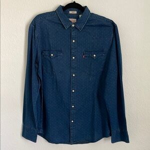Levi's Blue Casual Button Down Shirt with Long Sleeves
